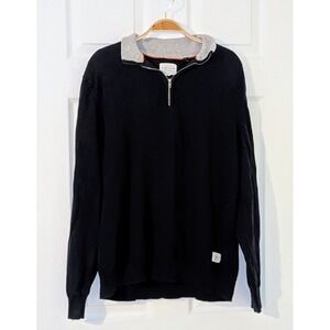 FIVE FOUR Los Angeles Mens L Pullover Sweater 1/4 Zip Mock Neck Knit‎